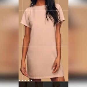 Lulu's Elegant Beige Mini Dress